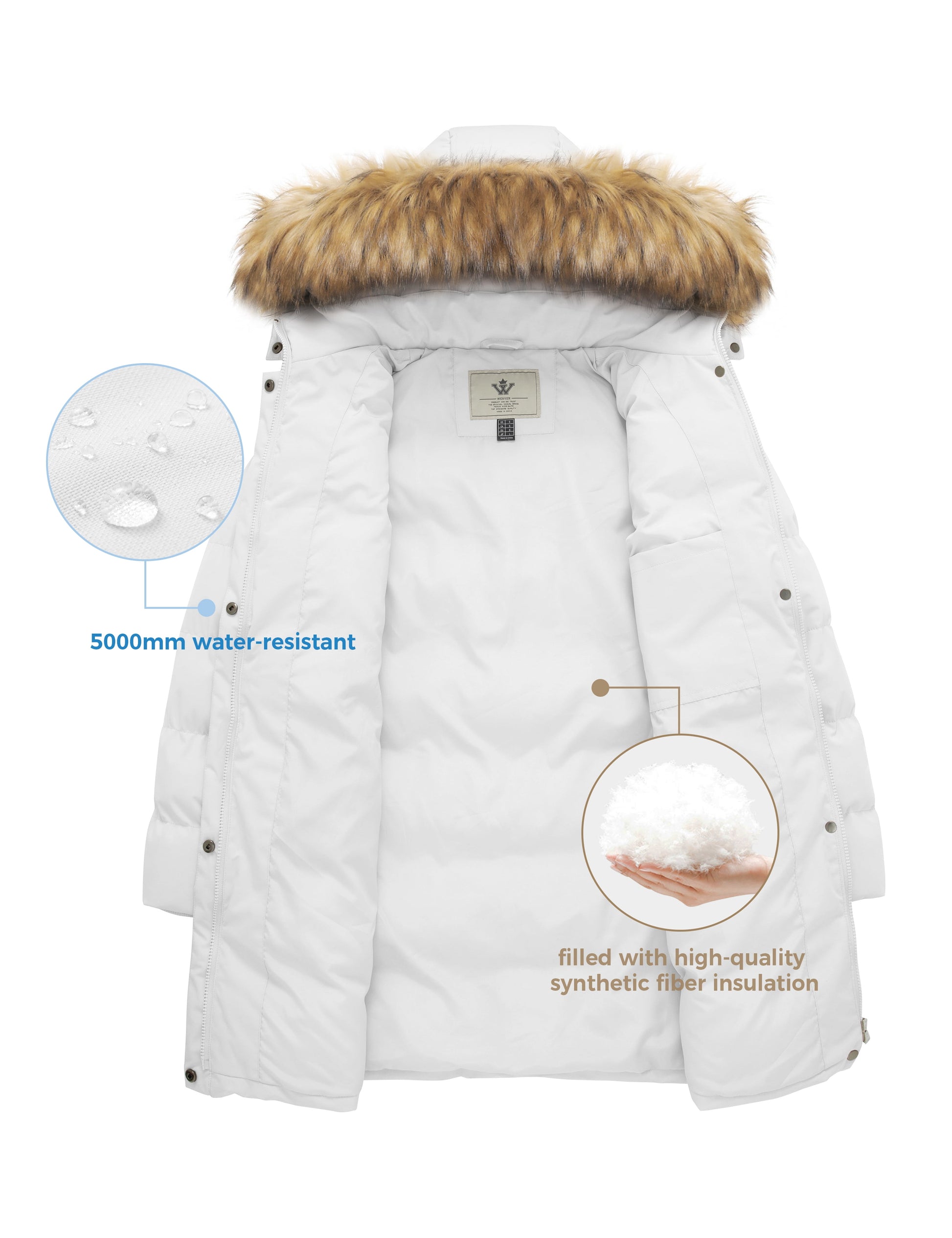 Women'S Winter Coat Quilted Puffer Jacket Warm Winter Parka Jacket with Hood Coffee L